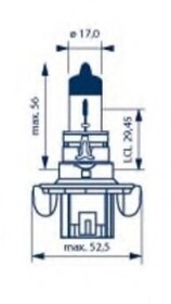 Автолампа Narva H13 P26.4t 55 W 60 W прозрачная 48092