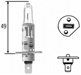 Автолампа Behr Hella H1 55 W прозрачная 8GH002089531