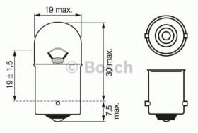 Автолампа Bosch R10W BA15s 10 W прозрачная 1987302604