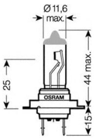 Автолампа Osram Cool Blue Intense H7 PX26d 55 W темно-голубая 64210CBI02B