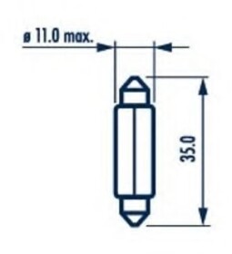 Автолампа Narva Standard C5W SV8,5 5 W прозрачная 17136