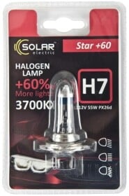 Автолампа Solar Star + 60 H7 PX26d 55 W прозрачно-голубая 1237B1
