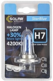 Автолампа Solar StarBlue H7 PX26d 55 W темно-блакитна 1247B1