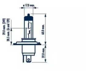 Автолампа Narva Range Power 110 H4 P43t-38 55 W 60 W прозора 48061