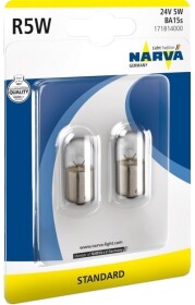 Автолампа Narva Standard R5W BA15s 5 W прозора 171812b