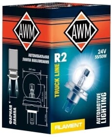 Автолампа Awm R2 P45t 55 W 50 W прозора 410300023
