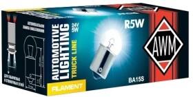 Автолампа Awm R5W BA15s 5 W прозрачная 410300025