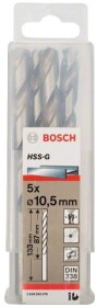 Набір свердл Bosch спіральних по металу 2608595078 10.5 мм  5 шт.