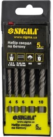 Набір свердл Sigma спіральних по бетону 1719691 4-10 мм 5 шт.