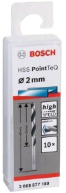 Набір свердл Bosch спіральних по металу 2608577188 2 мм 10 шт.