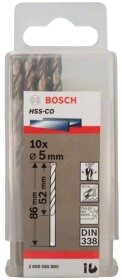 Набір свердл Bosch спіральних по металу 2608585885 5 мм 10 шт.
