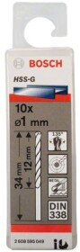 Набір свердл Bosch спіральних по металу 2608595049 1 мм 10 шт.