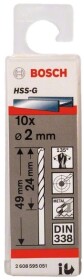 Набір свердл Bosch спіральних по металу 2608595051 2 мм 10 шт.