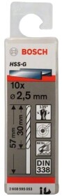 Набір свердл Bosch спіральних по металу 2608595053 2.5 мм 10 шт.