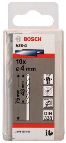 Набір свердл Bosch спіральних по металу 2608595059 4 мм 10 шт.