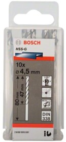 Набор сверл Bosch спиральных по металлу 2608595061 4.5 мм 10 шт.