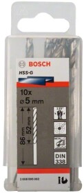 Набор сверл Bosch спиральных по металлу 2608595062 5 мм 10 шт.