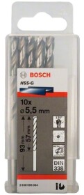 Набір свердл Bosch спіральних по металу 2608595064 5.5 мм 10 шт.