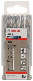 Набір свердл Bosch спіральних по металу 2608595066 6 мм 10 шт.