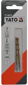 Набір свердл Yato спіральних по металу YT-44635 3 мм 2 шт.