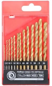 Набір свердл Intertool спіральних по металу SD-0013 1.5-6.5 мм 13 шт.