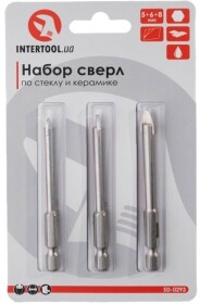 Набір свердл Intertool перових по склу SD-0293 5-8 мм 3 шт.