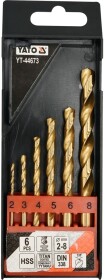 Набір свердл Yato спіральних по металу YT-44673 2-8 мм 6 шт.