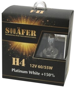 Автолампа Shafer Platinum White +150% H4 P43t 55 W 60 W прозора SL3004P