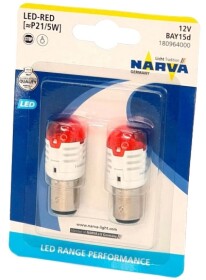 Автолампа Narva P21/5W BAY15d красная 180964000