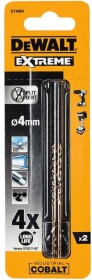 Набір свердл DeWALT спіральних по металу Extreme Industrial Cobalt DT4904 4 мм 2 шт.