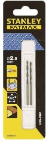 Набір свердл Stanley спіральних по металу та дереву FatMax sta51018 2.5 мм 2 шт.