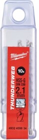 Набор сверл Milwaukee спиральных по металлу Thunderweb 4932459834 2.1 мм 10 шт.