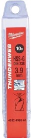 Набор сверл Milwaukee спиральных по металлу Thunderweb 4932459846 3.9 мм 10 шт.