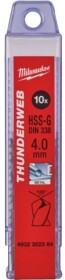 Набір свердл Milwaukee спіральних по металу Thunderweb 4932352384 4 мм 10 шт.