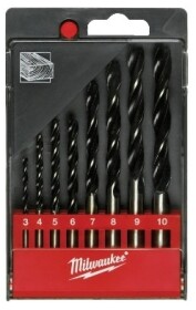 Набір свердл Milwaukee спіральних по дереву 4932352466 3-10 мм 8 шт.