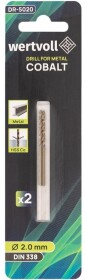 Набор сверл WERTVOLL спиральных по металлу DR-5020 2 мм 2 шт.