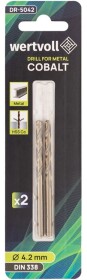 Набір свердл WERTVOLL спіральних по металу DR-5042 4.2 мм 2 шт.