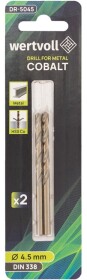 Набір свердл WERTVOLL спіральних по металу DR-5045 4.5 мм 2 шт.