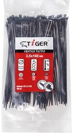 Стяжка Tiger ТСТ25160 160 мм 2,5 мм 100 шт