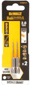 Набір свердл DeWALT спіральних по металу Black&Gold DT20600 2 мм 2 шт.