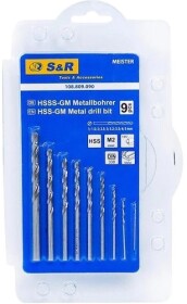 Набір свердл S&R спіральних по металу Meister 108809090 1-5 мм 9 шт.