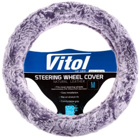 Чехол на руль Vitol VLOD-F101 искусственный мех цвет пурпурный