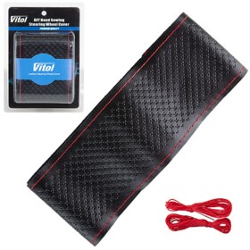 Оплетка на руль Vitol VLOD-SF030-1 кожа с перфорацией цвет черный