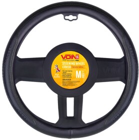 Чехол на руль Voin VLOD-L2171 кожа с перфорацией с 1 швом и прямым узором цвет черный