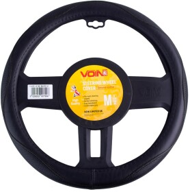 Чехол на руль Voin VLOD-L2160 кожа с перфорацией с 1 швом и ромбическим узором цвет черный