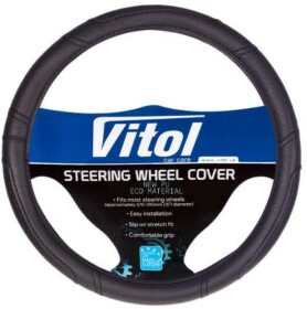 Чехол на руль Vitol 16280B искусственная кожа цвет черный с черной нитью