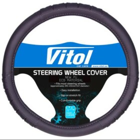 Чехол на руль Vitol 17001 BK искусственная кожа цвет черный