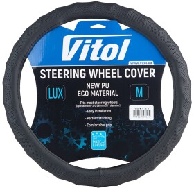 Чехол на руль Vitol VLOD-W171 BK искусственная кожа с перфорацией цвет черный