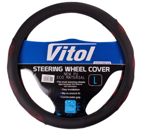 Чехол на руль Vitol VLU-2408003 искусственная кожа цвет черный