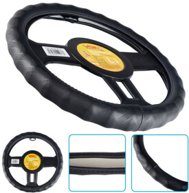 Чехол на руль Voin VLOD-24LC6 искусственная кожа с перфорацией с 1 швом цвет черный